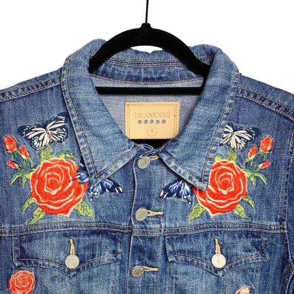 BLANK NYC Embroidered Tiger Trucker Jean Jacket - Picture 3 of 8
